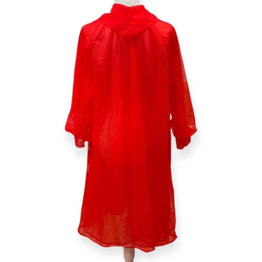 Vintage Red Peignoir Lingerie Robe Large size (see measurements)
